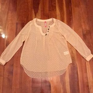 Sheer Long Sleeve with Gold Metallic Accents